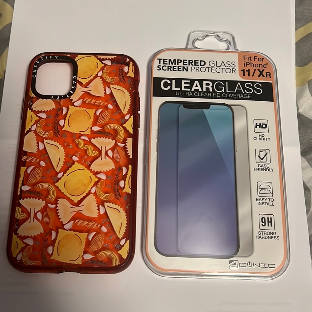Casetify IPhone 11 Pasta phone case with glass protector